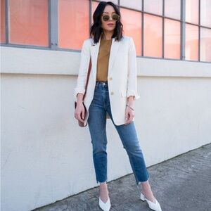 Everlane Cotton-Linen Blazer Sandstone